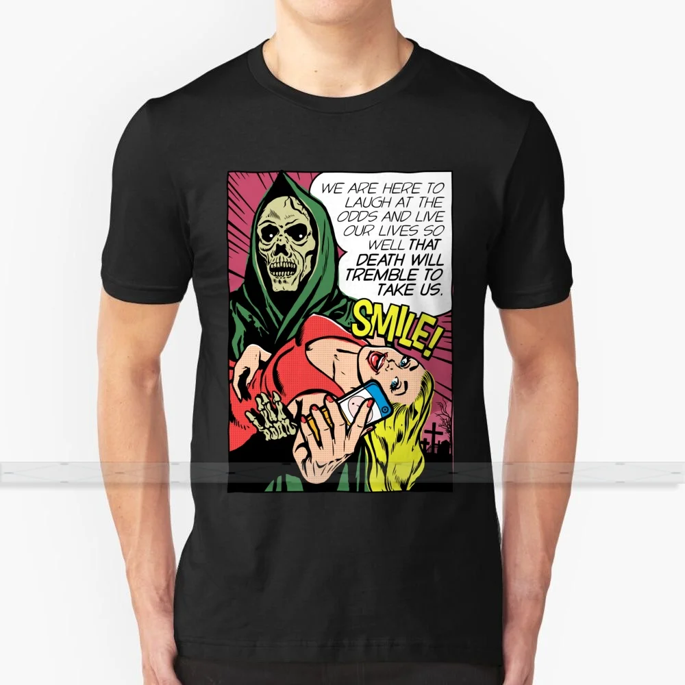 

Хлопковая футболка с принтом Death Will Tremble для мужчин и женщин, крутая тенниска с индивидуальным дизайном, большие размеры 6XL
