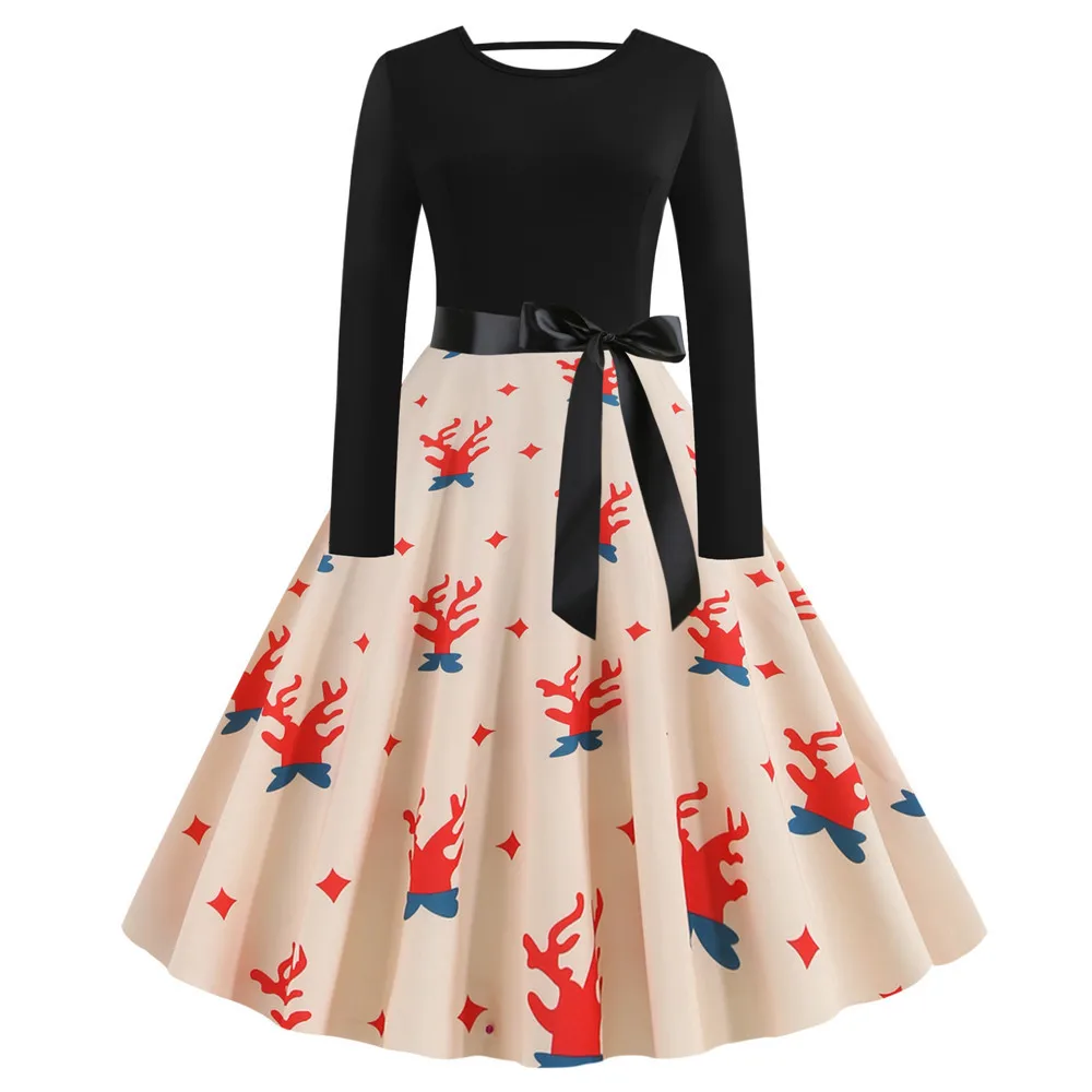 4 цвета 2019 TOPPICK вечернее платье с длинным рукавом рождественское для женщин