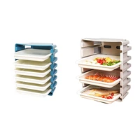 multi layer drawer type dishes wall mounted side dishes tableware storage tray kitchen organizer stackable plate
