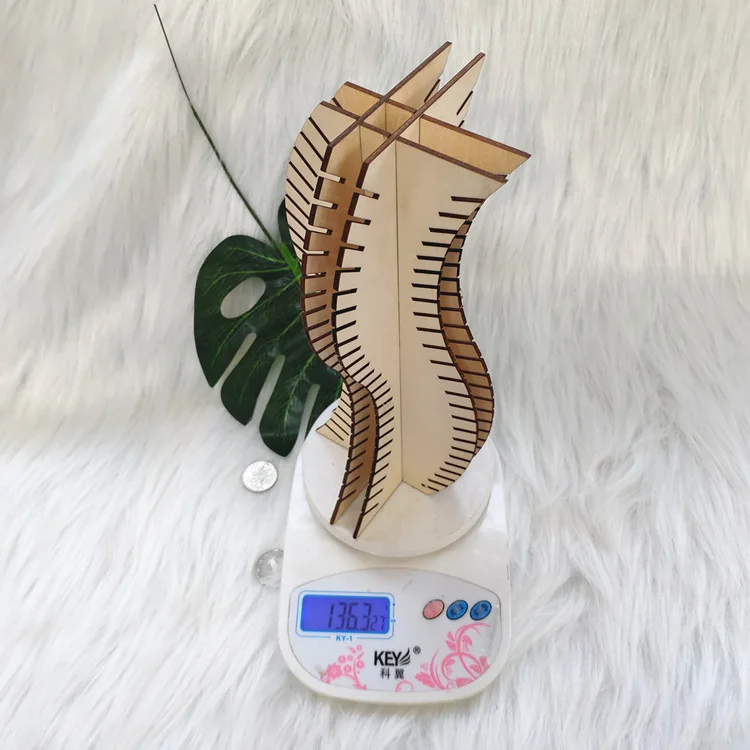 Diy Сращивание s-образная лазерная резьба деревянная модель здания бытовые