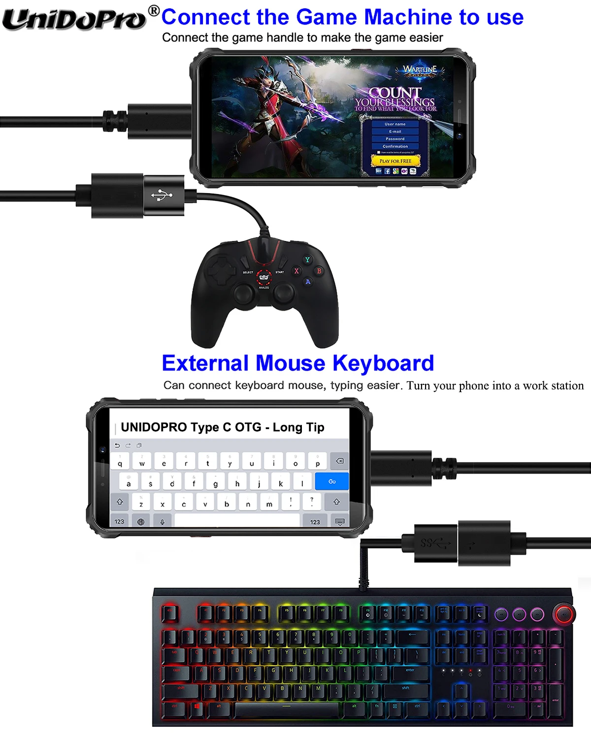 

USB Type C to USB 3.0 OTG Cable Adapter for Samsung Galaxy Tab S7 S7+ S6 Lite S5e S4, Tab A 10.1 2019 , Tab A7 10.4 2020