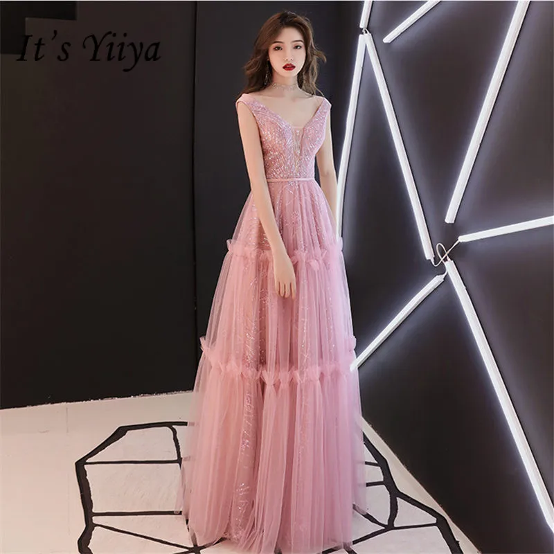 Женское вечернее платье до пола It's Yiiya блестящее без рукавов размера плюс с