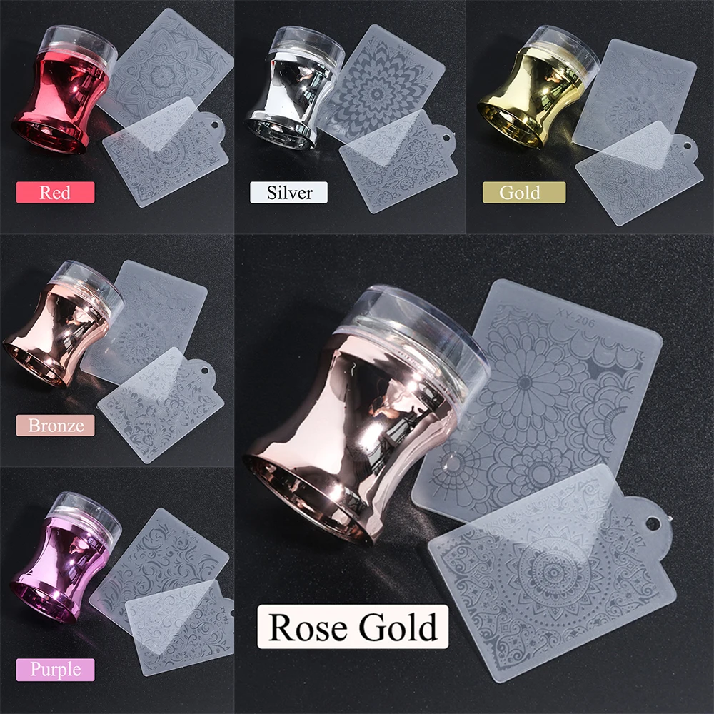Зеркальный стемпер для ногтей Прозрачная силиконовая головка скребок маникюра