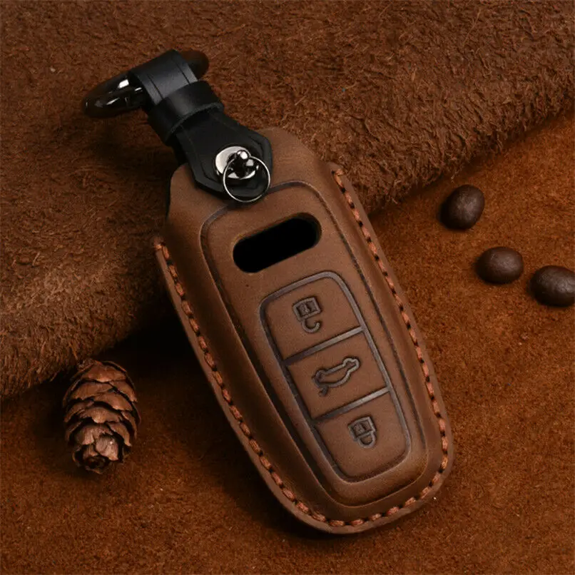 

Leather Car Remote Key Case Cover for Audi A1 A2 A3 A6L A8L A7 A4L A5 Q5L Q1 Q3 Q5 Q7 Key Covers for House Keys