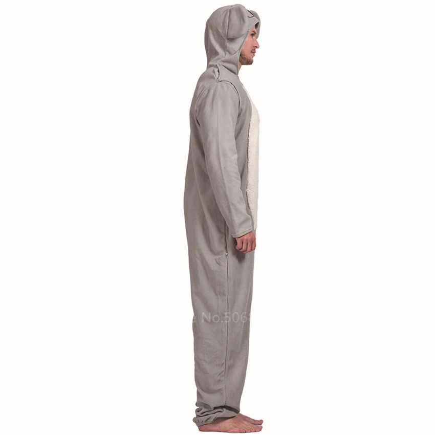 Комбинезон для косплевечерние Koala аниме серого и цвета унисекс Пижама взрослых