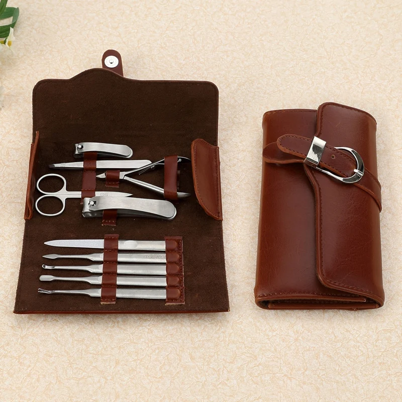 

10Pcs Stainless Steel Pedicure Professional Nail Clipper Set Cuticle Tweezer Manicure Beauty Tools Kit
