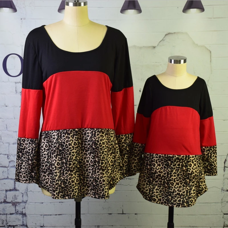 Платье для мамы и дочки коллекция 2020 года Модная одежда с леопардовым принтом