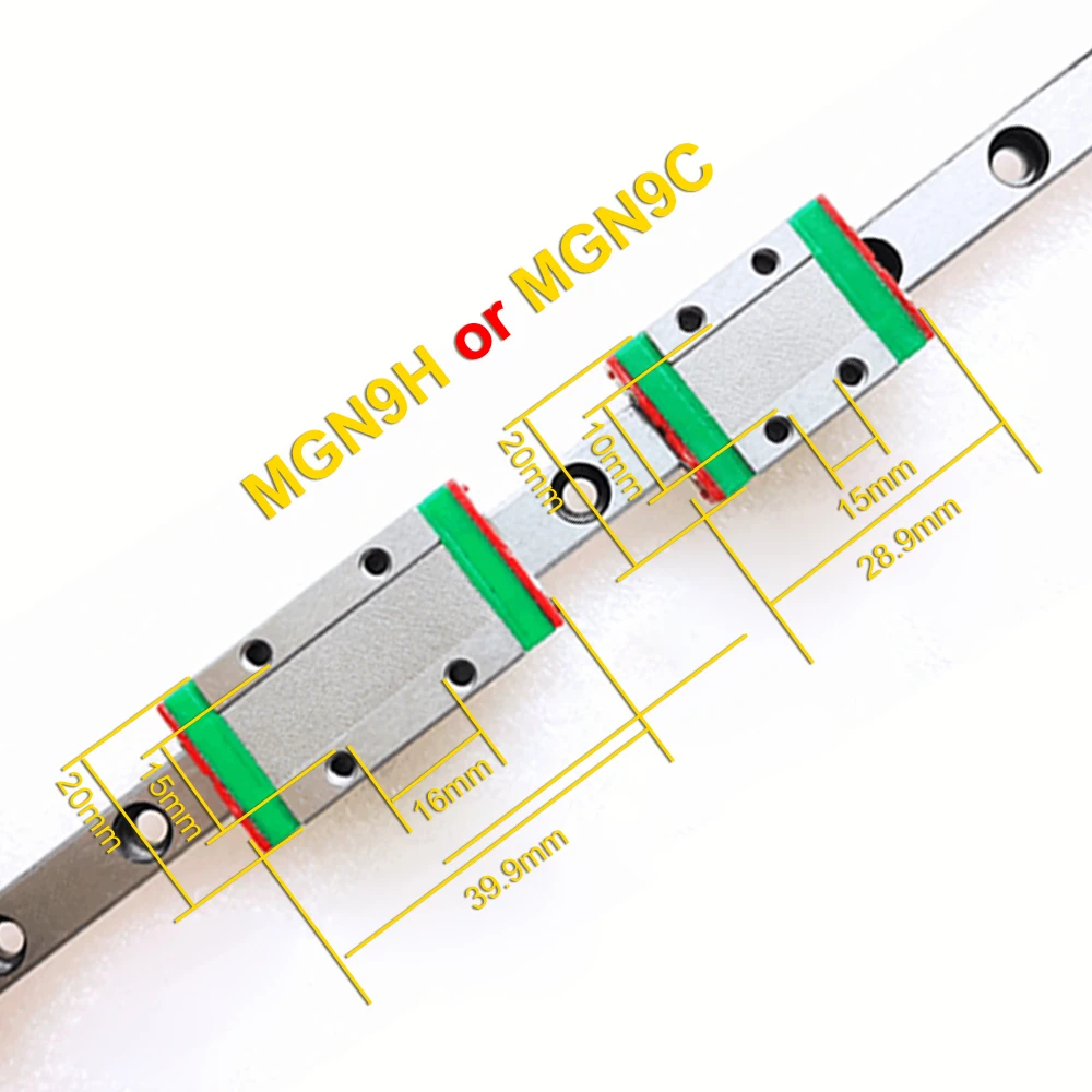 Линейные направляющие MGN9 C/ч 100/150/200/250/300/350/400 мм линейный рельс Silde VS MGN12C/ч линейный блок перевозки для ЧПУ 3D-принтеры Запчасти