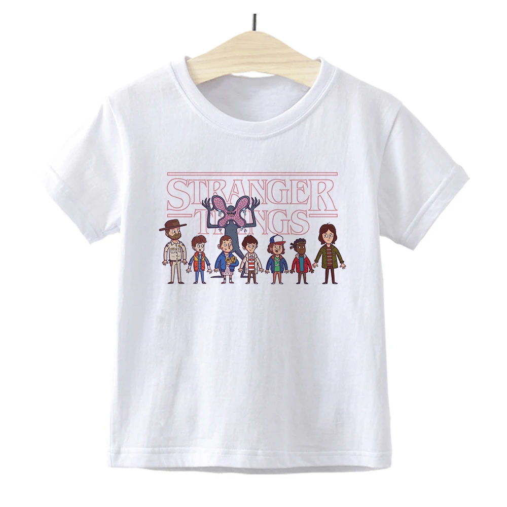 

Stranger Things Cartoon Child T shirt Harajuku New Tshirt Funny Graphic Kids T-shirt Summer Camiseta Cropped sleeve Tops