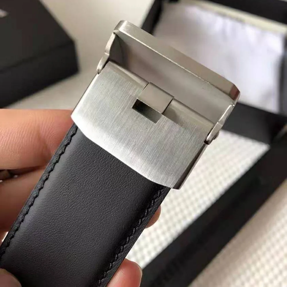 

Top 3.4Cm Adjustable Automatic Belts Genuine Leather For Men Jeans Fashion Luxury Classic Brand Designer Belt Original Box