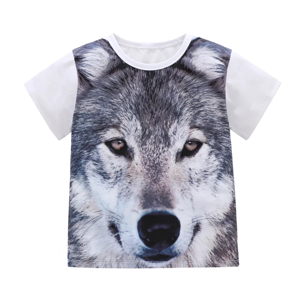 От 1 до 5 лет Детская футболка для мальчиков новые хлопковые топы с 3D принтом Тигра