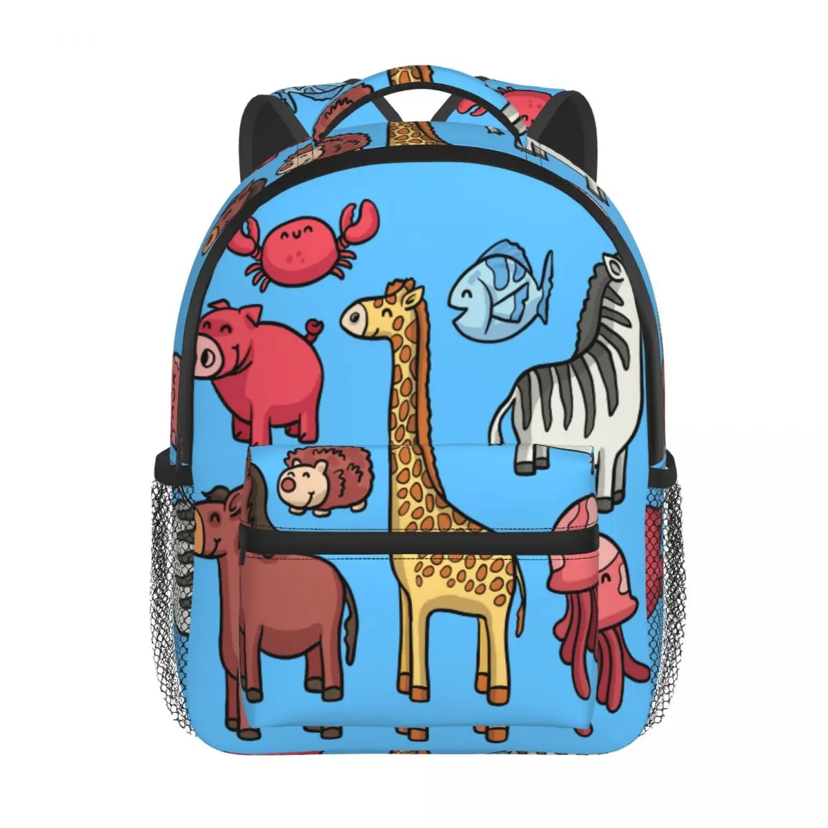 Kids Backpack Happy Safari Animals Kindergarten Children Mochila School Bag