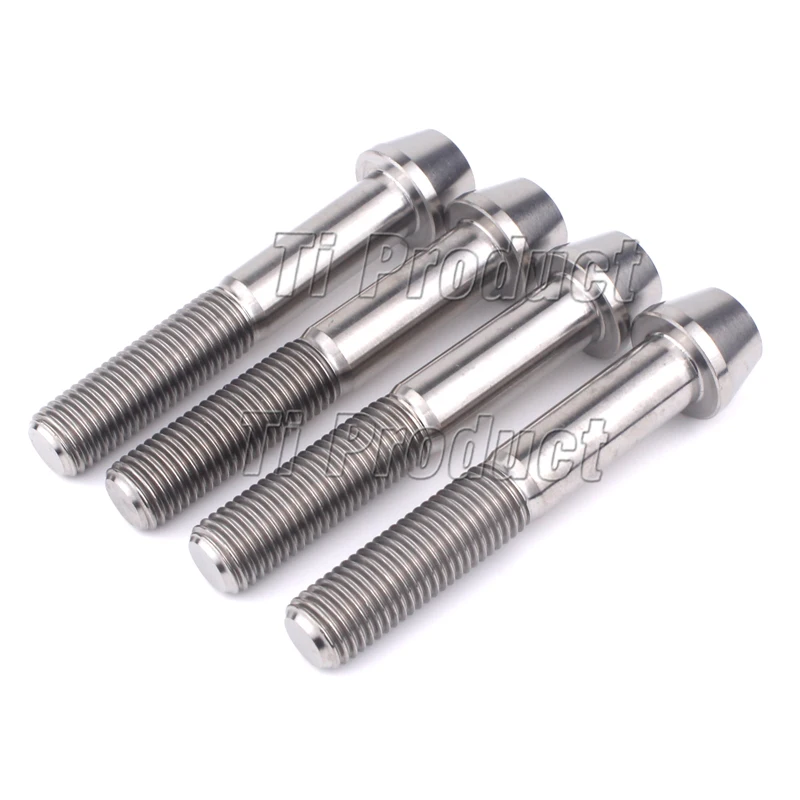 

4 / 8 / 12pcs M10x55mm M10x60mm Titanium Bolts GR5 Motorcycle Brake Caliper Bolt Pitch 1.25mm Titanium Screw M10