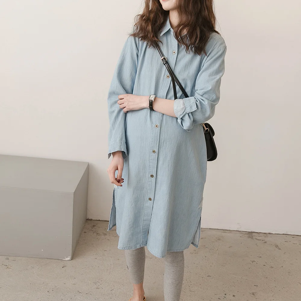 Весна и осень новая одежда для беременных женщин Корейская версия ковбойская