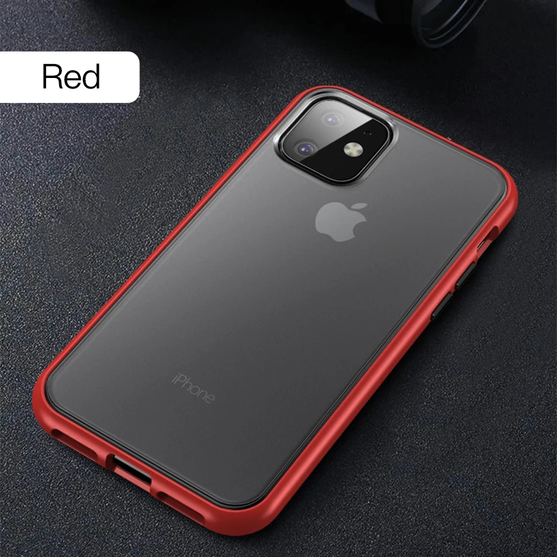 Роскошный Матовый чехол LUPHIE для iPhone 11 Pro Max, противоударный чехол для, iPhone 11, 5,8, 6,1, 6,5 дюймов, чехол s Coque Funda - Цвет: Red