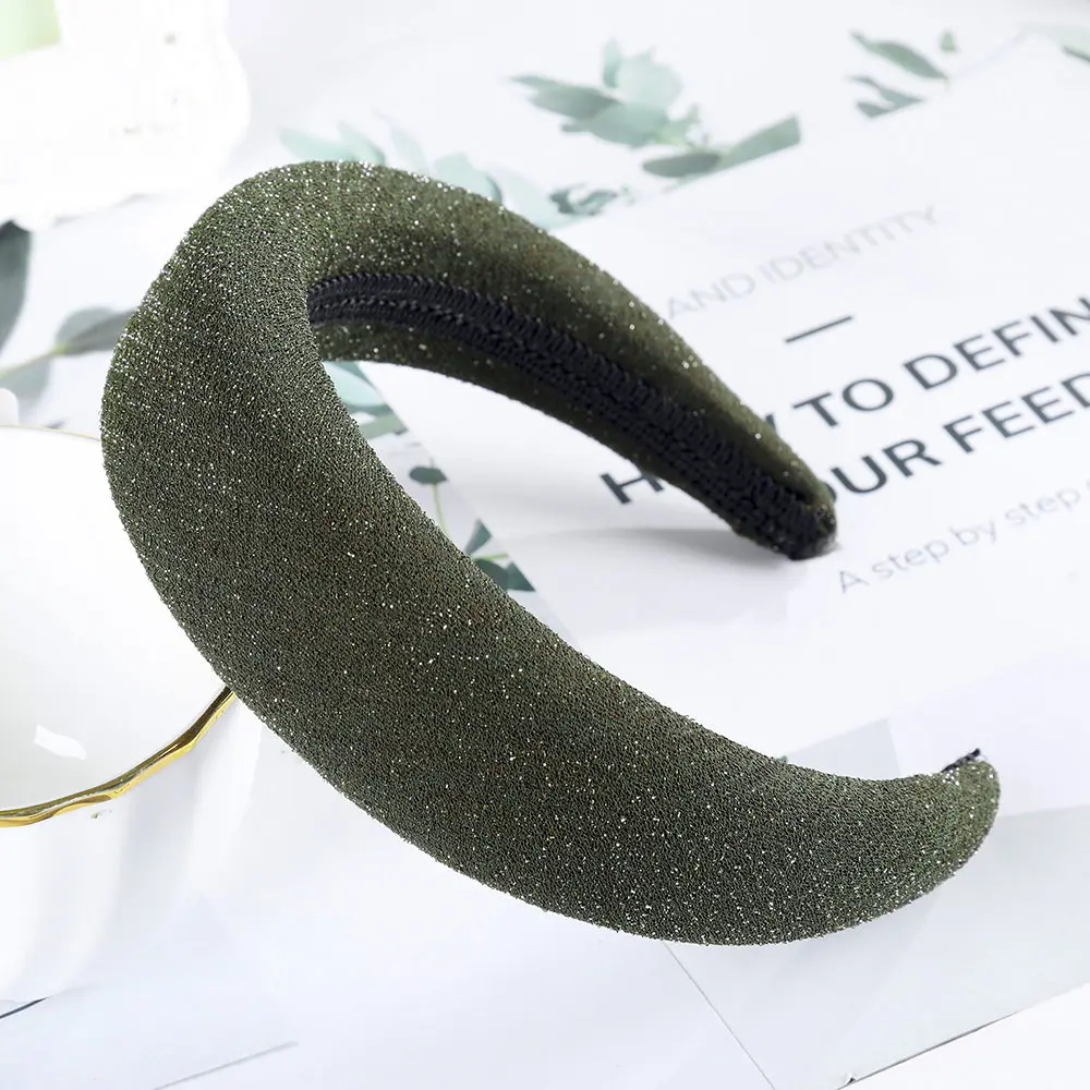 green 716 AWAYTR мягкие повязки для волос эластичная повязка для женщин 4 см Широкий пластиковый модный обруч для волос повязка для волос аксессуары для волос Прямая поставка - Цвет: green 716