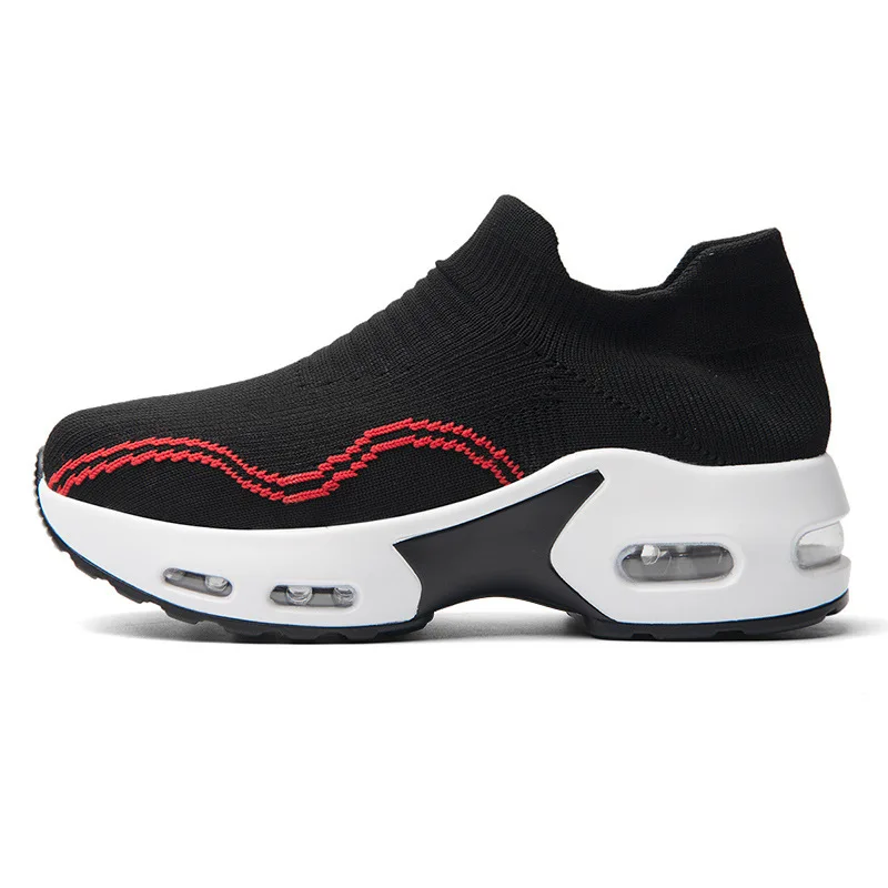 

Women's Thick-soled Air Cushion Socks Shoes 2021 Spring Women's Shoes Air Cushion Flying Woven Sports Shoe Covers Women's Shoes