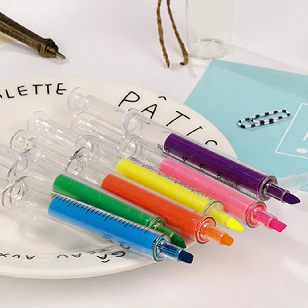 Гелевые ручки 6 шт. шприц с иглой акварельная флуоресцентная ручка создание