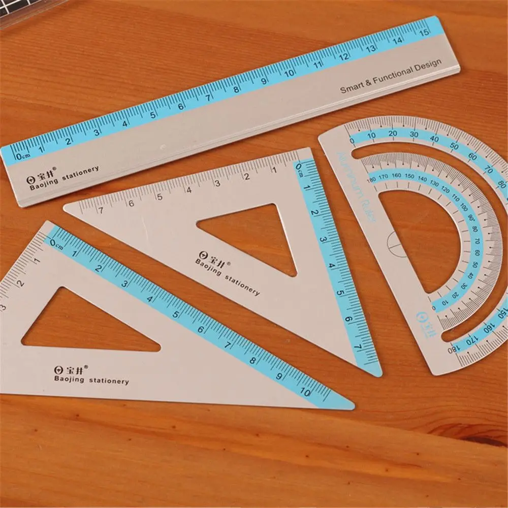 Линейка многофункциональная из алюминиевого сплава транспортир 4 шт./компл.