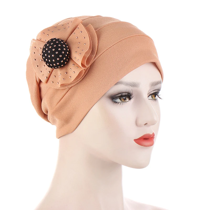 

Cute 1Pcs Color Matching Flower Women Hat Knot Turban Beanie Cap Soft Headband Decoration Fashion Good-looking Scarf Hat Floral