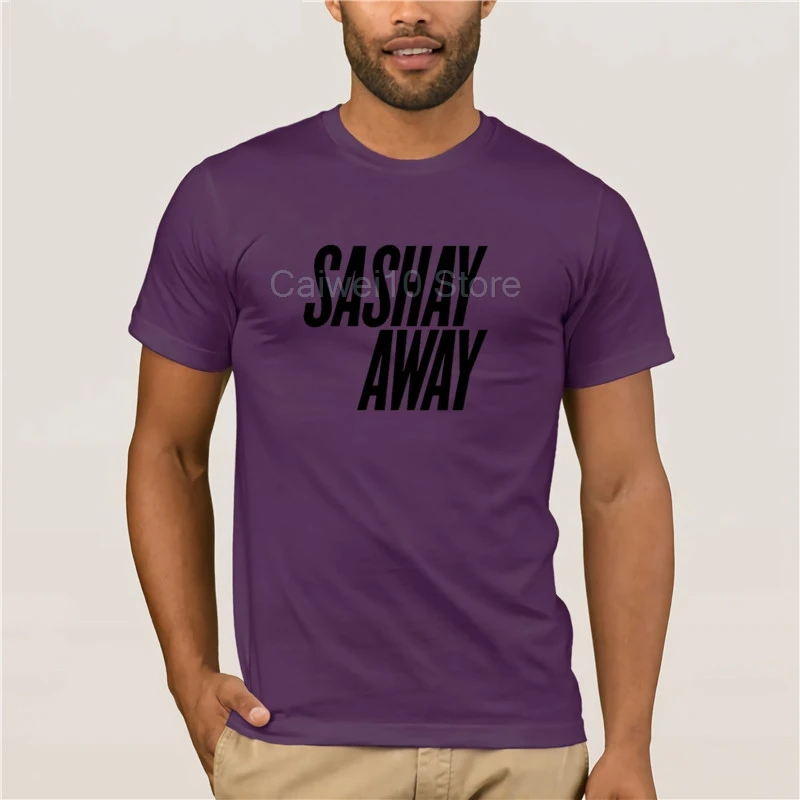 Мужская футболка с коротким рукавом Sashay Away белая и принтом для гомосексуалистов |