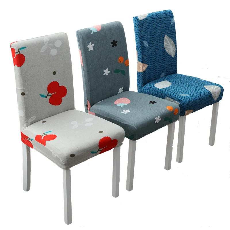 

Printed Elastic Stretch Chair Cover Spandex Dinning Room Kitchen Chair Slipcovers Protector For Wedding Banquet Party Home