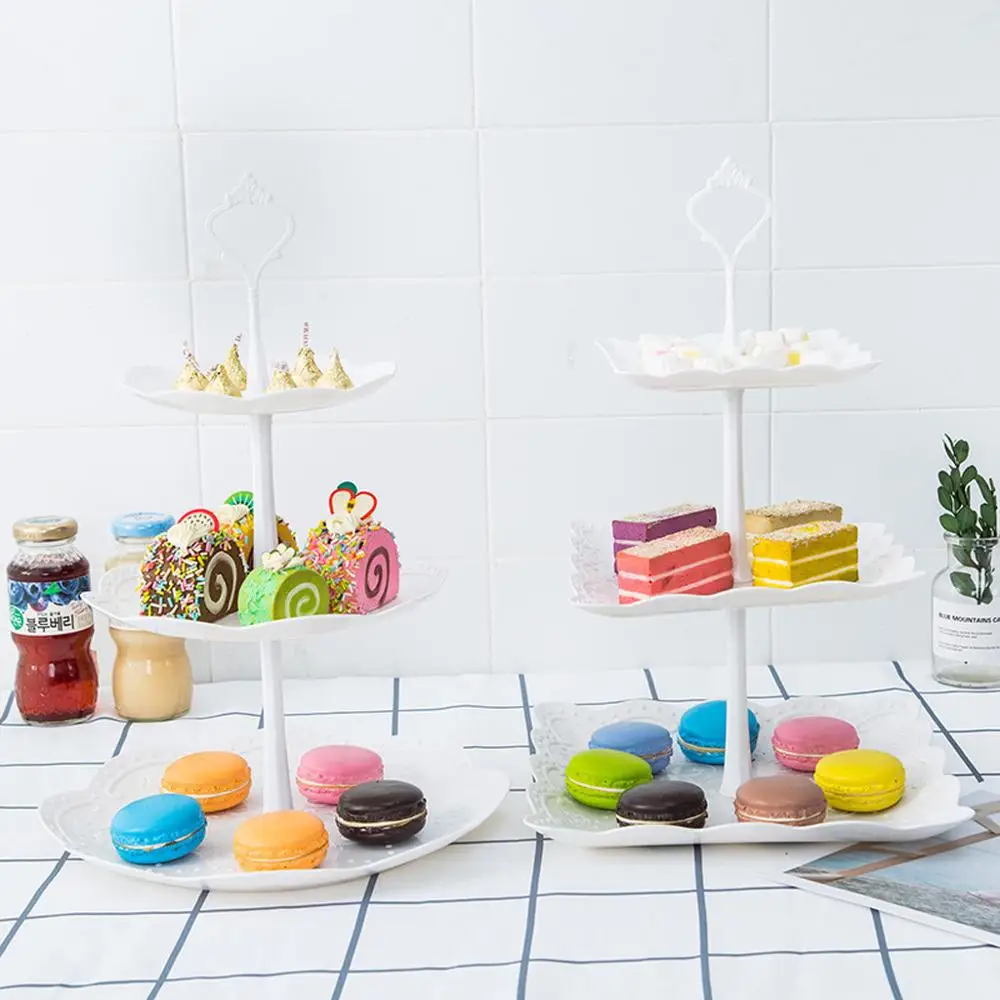3 х уровневая подставка трехслойная тарелка для фруктов пирожных десертная