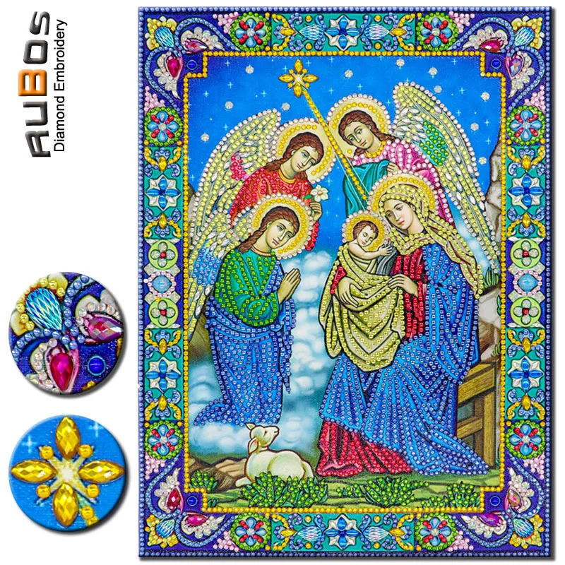Алмазная живопись RUBOS 5D сделай сам ангелы Рождественская икона алмазная вышивка