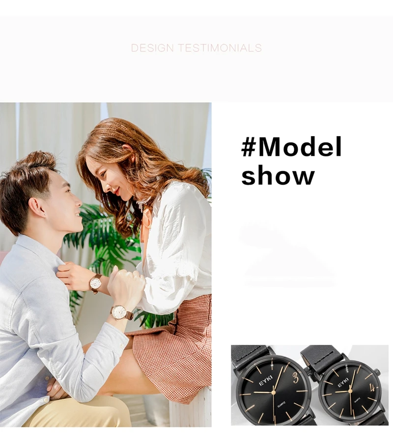 EYKI 1314 Casual Quartz Watch Men Women Fashion Wristwatch Lovers Watches Leather Watchband Clock Male relogio masculi 2019 News