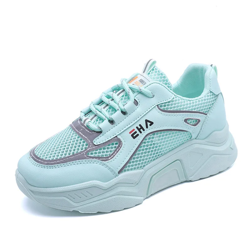 

Women Chunky Sneakers 2020 Platform Fashion White Sneakers Ladies Light Breathable Designer Casual Shoes Woman Leather Dad Shoes