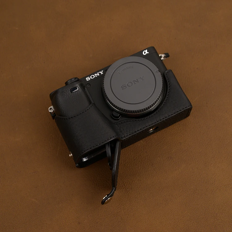 AYdgcam ручной работы из натуральной кожи чехол для камеры для sony A6100 A6400 A6300 A6000 сумка для камеры половина ручки винтажный Чехол