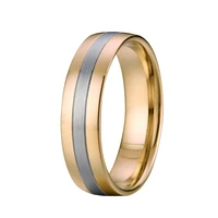 fashion bicolor stainless steel ring wedding bands gift for boyfriend men rings