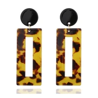 big leopard print tortoiseshell acrylic dangle earrings for women korean fashion pendant colorful geometric statement earrings
