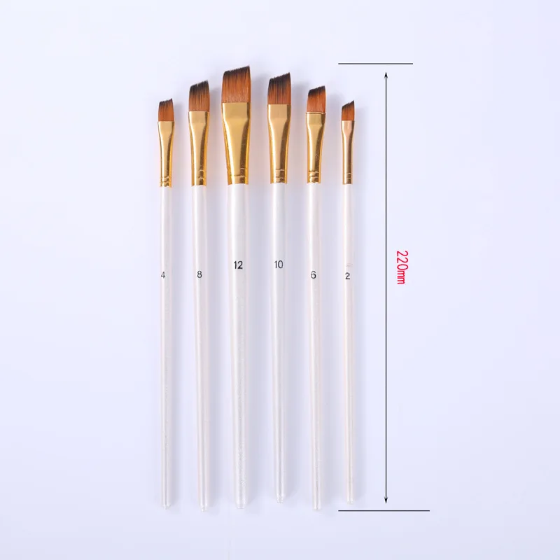 

6 Brush Set Watercolor Oil Painting Pen Art Painted Line Drawing Pen Pigment Liner Nylon Wool Wood Rod Drawing Sets