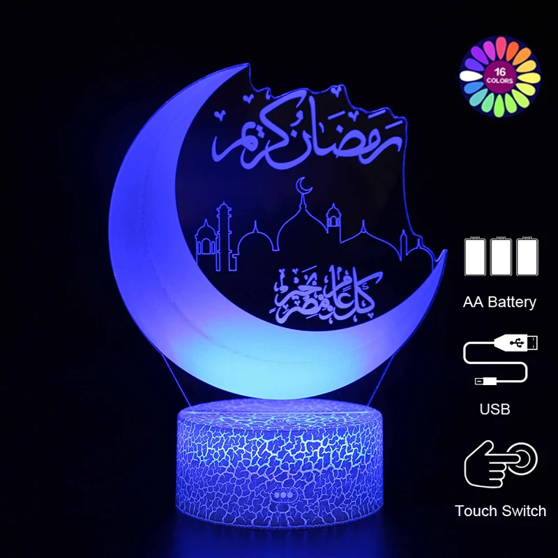 

EID Mubarak Decor Led light Colorful Nightlight Ramadan Decorations For Home Islamic Muslim Party Eid Decor Kareem Ramadan
