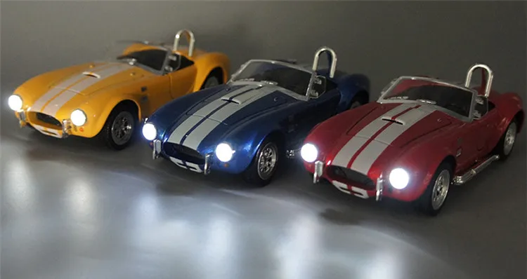 1:32 Ford Cobra 427 модель сплава, имитирующий звук и свет оттяните назад литье в кузове «Кабриолет»