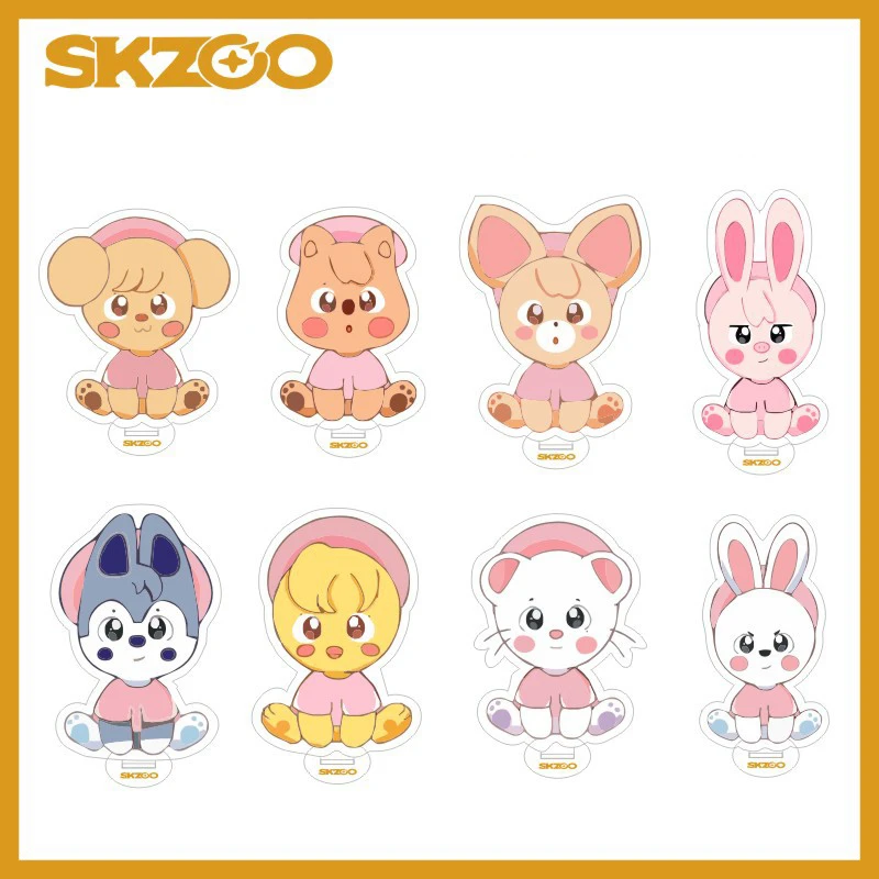 

KPOP Stray Kids SKZOO Cartoon Acrylic Transparent Stand Figure Board Felix Bang Chan Desktop Stand Model Fans Collection N63