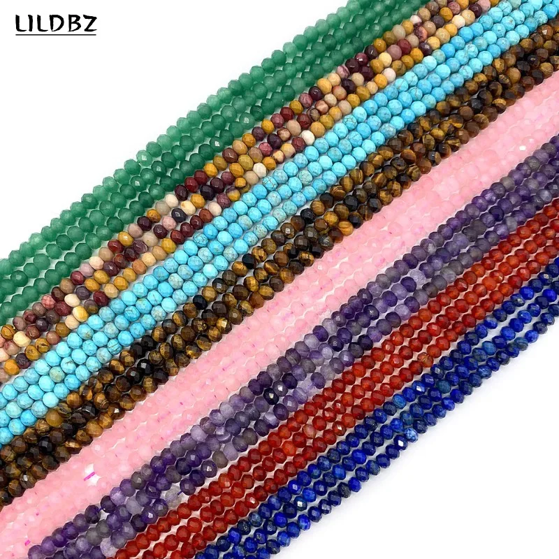 Бусины из натурального камня для ожерелья с малахатным Рубином 2x3 мм розовый