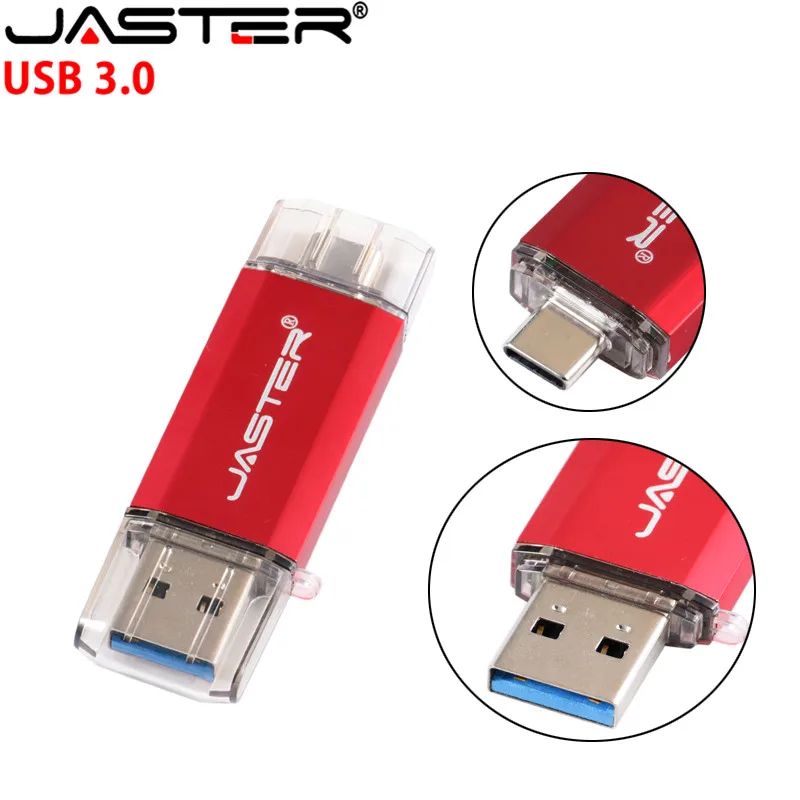 USB флеш накопитель JASTER 3 0 с интерфейсом type C OTG 4 ГБ 8 16 32 64 128 U диск модный подарок