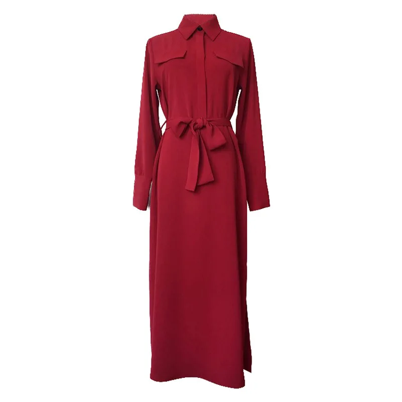 

Zhang Junning star same early autumn 2020 red dress long sleeve swing dress French Hepburn dress