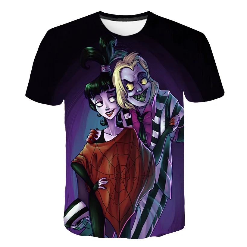 2019 футболка с короткими рукавами и 3D принтом на хэллоуин кошмар перед рождеством