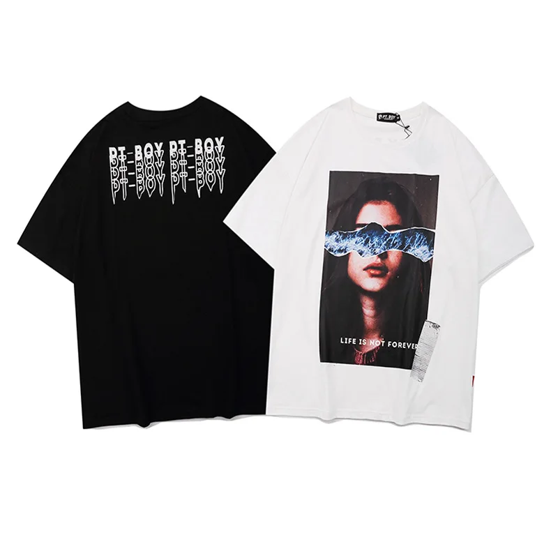

2021 Men Hip Hop T Shirt Streetwear Creative Print T-Shirt Harajuku Cotton Casual Tshirt Summer Short Sleeve Tops Tees WQ427