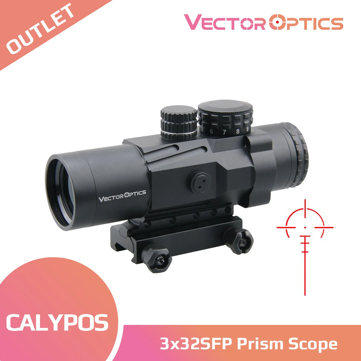 Оптический прицел Vector Optics 3x32SFP 11 уровней Красного освещения оптический