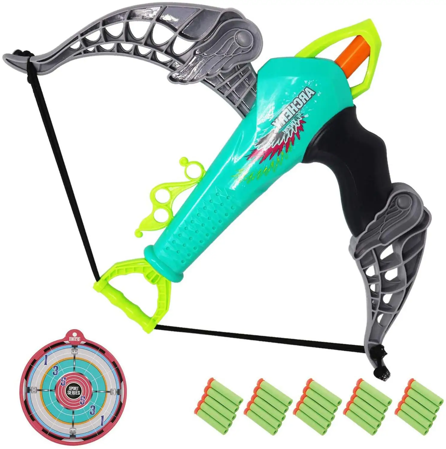 Лук и стрелы игрушка для детей с 25 пенными стрелами как Дартс отличный внутренний