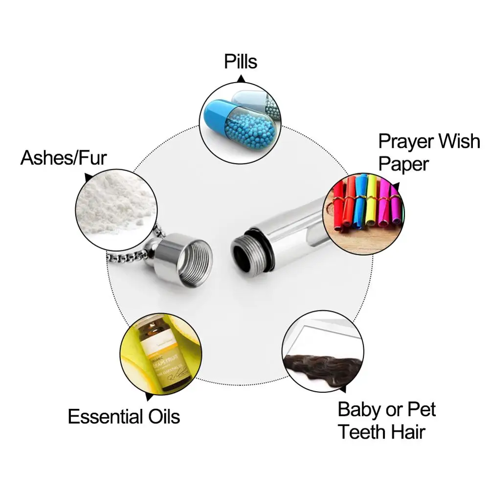 Стеклянное украшение SOITIS цилиндрическая цепочка из нержавеющей стали с