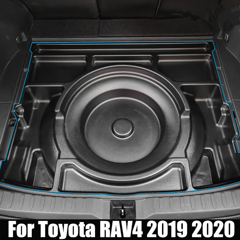For Toyota RAV4 2019 2020 2021 5th Spare Tire Storage Box Rear Trunk Tail Car Wheel Organizer Modification Accessories | Автомобили и