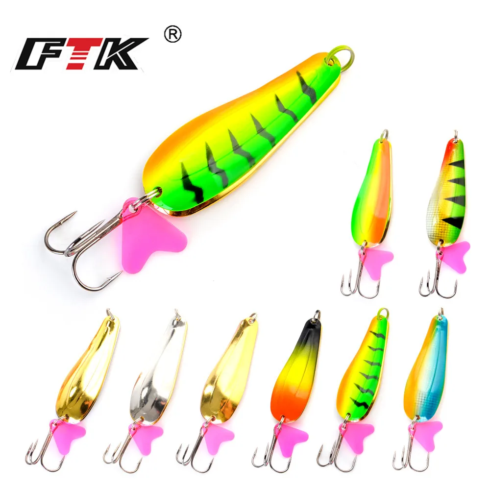 

FTK Fishing Metal Plate Marine Cut 2 Extra Strong 24/28/30g Simulate Scales Single and Doule Sequins With Zinc Alloy Material