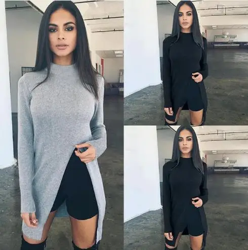 Винтажный женский свитер с длинным рукавом вязаный водолазка винтажный высокий