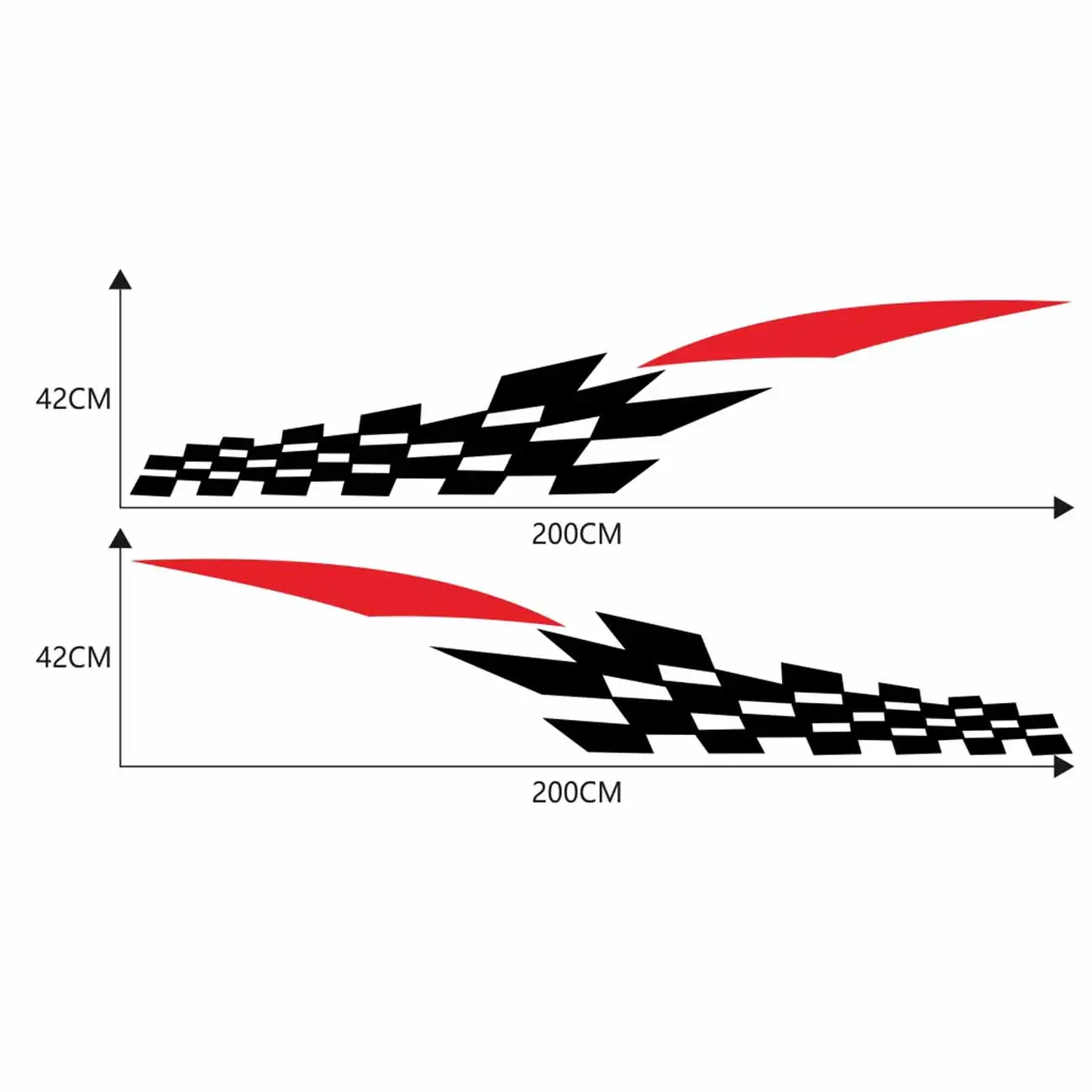 

2PCS Car Sticker For Audi Volkswagen VW Ford BMW Toyota Honda Mercedes Benz Auto Side Stripe DIY Decal Car Tuning Accessories