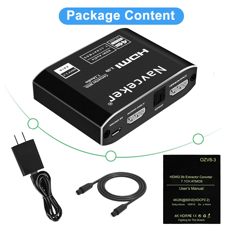 4K HDMI к RCA аудио экстрактор SPDIF конвертер адаптер AV RSA поддержка @ 60Hz RGB 8:8:8 HDCP 2 3 5 мм